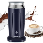 SIMPLETASTE Mousseur à lait électrique, mousseur à lait 4 en 1 pour mousse de lait chaude et froide, chauffage du lait, arrêt automatique pour latte macchiato, cappuccino