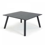 Table de jardin carrée extensible en aluminium noir - Gris anthracite