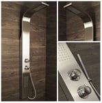 Shower Panel Column Tower w/ Body Jets Waterfall Bathroom Thermostatic Manual