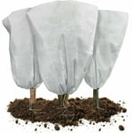 Lot de 3 Housse Hivernage Plante avec Cordon de Serrage Voile d'Hivernage en Polypropylème 60g/m² Housse de Protection pour Plantes Réutilisable