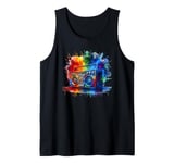 Splash Art Boombox Old School 80s Music Hip Hop Tank Top