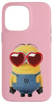 Coque pour iPhone 14 Pro Max Minions Cute Bob In Love Heart Shaped Glasses Portrait