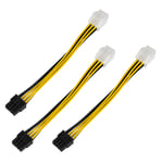 3pcs 6pin to 8pin Adapter PCIe GPU Power Cable Video Card Connector Converter