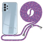 For Samsung Galaxy A13 4G phone case with strap cord Case chain Purple