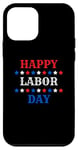 Coque pour iPhone 12 mini Étoiles rouges blanches et bleues pour la fête du travail