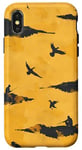 Coque pour iPhone X/XS Jaune Minimaliste Ethnique Chasse Sauvagine Camouflage Chasseurs de Canard