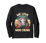 We Love Moo Deng - Retro Bouncy Cute Baby Hippo Meme Family Long Sleeve T-Shirt