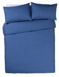 Habitat Easycare Plain Ink Blue Bedding Set - Kingsize