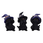 Nemesis Now Three Wise Familiars See No Hear No Speak No Evil Black Cats Figurine,9.2cm