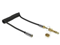 DELOCK – Coiled Cable Extension 3.5 mm 3 pin Stereo Jack male to Stereo Jack female 1 m (85831)