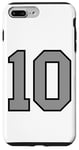 Coque pour iPhone 7 Plus/8 Plus Numéro #10 Sport Noir Argent Numéro Varsity