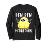 Pew Pew Madafakas Crazy Chicken Gun Funny Gifts Long Sleeve T-Shirt