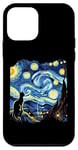 Coque pour iPhone 12 mini Van Gogh Black Cat Starry Night Amoureux des chats