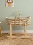 Clair De Lune Palm Moses Basket Sage With Rocking Stand