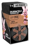 Duracell size 312 Hearing Aids batteries (pack of 60) +50% Extra Life, Easy Installation, 100% recyclable packaging, guaranteed 4 years in storage