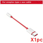 Adaptateur USB pour écouteurs Oneplus,type C à 3,5mm,Jack Audio Abrtor,One Plus 11 10pro 9t 9 Pro 8t Realme x,câble d'origine - Type 1 pack