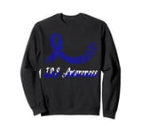 Irritable Bowel Syndrome IBS Awareness Blue Ribbon Butterfly Sweatshirt