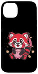 Coque pour iPhone 14 Plus Panda kawaii rouge avec tirelire