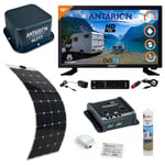 Pack ANTARION Antenne 4G Wi-Fi + TV LED 19" 48cm HD Smart + Panneau solaire souple 150W + Régulateur idéal VAN CAMPING CAR