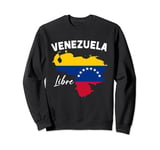 Venezuela Flag Map Proud American Venezuelan Venezuela Libre Sweatshirt