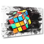 Rubik Cube V3 Canvas Print for Living Room Bedroom Home Office Décor, Wall Art Picture Ready to Hang, 30 x 20 Inch (76 x 50 cm)