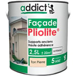 Peinture Mat pour façade à base de résine Pliolite 2,5 L - Ton pierre - ADD111926 - Addict Ton Pierre