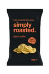 Simply Roasted - Black Truffle Crisps | Share Box of 12 x 93g bags | 50% less fat | Low in Salt | Triple Cooked British Potato