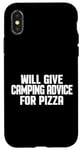 Coque pour iPhone X/XS Le camping-car amusant donnera des conseils de camping pour la pizza