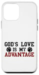 Coque pour iPhone 12 mini God's Love is My Advantage Christian Tennis Jesus Christ