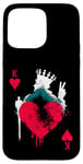 iPhone 15 Pro Max Peace Love Poker - Vintage King Of Hearts Card Game Lover Case