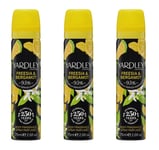 3 x YARDLEY Body Spray - Freesia & Bergamot (75ml)