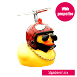 Liten gul anka bil prydnader Motorcykel vindjacka anka bil Spider-Man Press lamp+strap