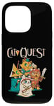 Coque pour iPhone 13 Pro Cat Quest RPG Hero Cats Jeu vidéo RPG Gamer Funny Cat