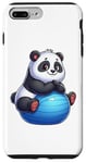 Coque pour iPhone 7 Plus/8 Plus Panda on Balle d'exercice Gym Fitness Entraînement