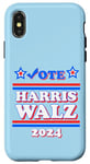 Coque pour iPhone X/XS Harris Tim Walz Président des élections 2024 Démocrates patriotiques