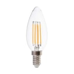 V-Tac 4W LED kronljus - 3-stegs dimbar, filament, varmvit, E14 - Dimbar : Dimbar, Kulör : Varm