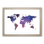 Big Box Art A Cosmic Map of The Earth in Abstract Framed Wall Art Picture Print Ready to Hang, Oak A2 (62 x 45 cm)