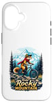 Coque pour iPhone 16 Ride Bikes Vélo Style vélo Écureuil des montagnes Rocheuses