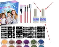 Glitter Tattoo Set Make Up Face Body Glitter Festival Party Tee-se-itse lapsille Teini-ikäisille ja aikuisille