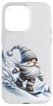 Coque pour iPhone 15 Pro Max Funny Winter Sports Accessories With Snowboarding Dad Gnome