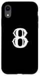 iPhone XR Number 8 in white large bold American west style font Case