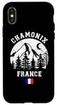 Coque pour iPhone X/XS Chamonix France Alpes Ski alpin Drapeau Français