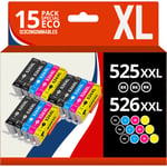 Pack 15 cartouches compatibles CANON PGI-525/CLI-526 - 123CONSOMMABLES