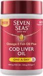 Seven Seas Cod Liver Oil Tablets with Omega-3, Fish Oil, One a Day, 60 Capsules,