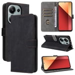 TAUYN Flip Folio Coque pour Xiaomi Redmi Note 13 Pro 4G/Poco M6 Pro 4G, RFID Fonction Etui, Premium PU/TPU Cuir Portefeuille Magnétique Fermeture Housse - Noir