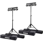 2 x Equinox MicroPar Bar LED Light System PARCAN DJ Disco Stage T-Bar Inc Bag