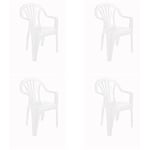 RESOL New Pals Set 4 chaises en Plastique avec accoudoirs, léger et empilable. Fauteuil pour l'événement extérieur ou intérieur | Jardin et terrasse | Facile d'entretien et Filtre UV - Blanc