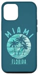 Coque pour iPhone 14 Pro Miami Florida Vintage Palmiers Rétro Plage Summer Surf