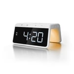 Alarm Clock With Qi Wireless Charging Pad & USB Output - White