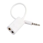 Adaptateur splitter jack audio 3.5 m - Adaptateur Stéréo pour Casque et prise Microphone - Blanc